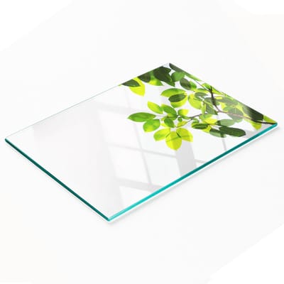 Multifunctionele decoratieve snijplank voor de keuken, gemaakt van gehard glas in de vorm van bladeren, 80x52 cm