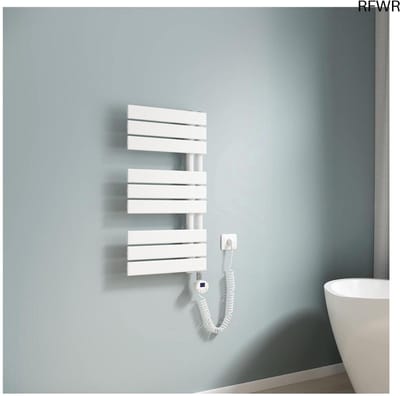RFWR® Elektrische handdoekradiator met thermostaat - 762 x 400 mm - Witte handdoekverwarmer met timer