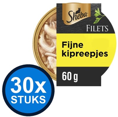 30x Sheba - Filets Kipreepjes - Kattenvoer Natvoer - 60g