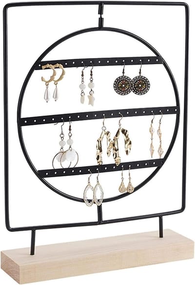 Sieradenhouder Oorbelhouder - Juwelen Organizer - Sieraden Presenteren - Draaibare 3-Tier - N.v.t. - Zwart