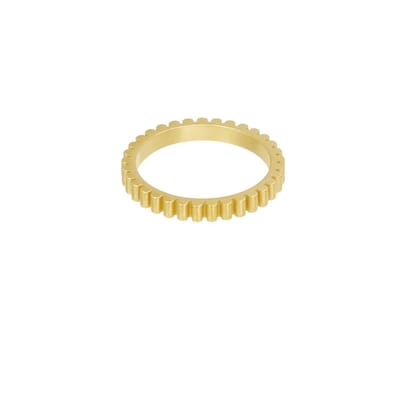 Ring ribbel goud - stainless steel - maat 17