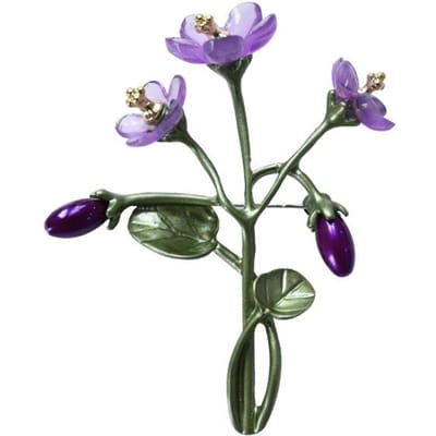 Paarse Kristallen Bloemen Broches Voor Vrouwen Feest Kraagspeld Casual Broche Cadeaus gray