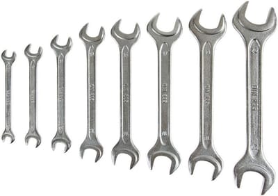 Set van 8 Steeksleutels Dubbel, Inclusief Handige Houder
