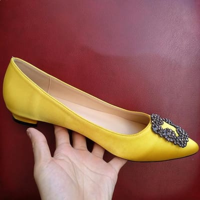 Zwarte Satijnen Stoffen Ballerina's Vrouw Basic Mode Pailletten Strass Kristal Diamant Ballerina Bruidsschoen Werk Damesschoenen 35 brown