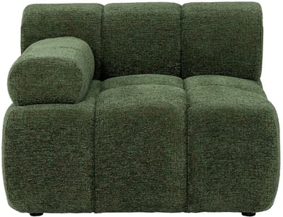 Vente-unique Fauteuil met rechte rugleuning - Hoek links - Gemêleerde stof - Groen FACIVIL