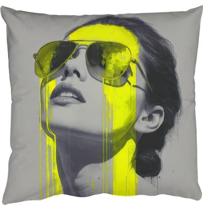 Sierkussens - Kussentjes Woonkamer - 50x50 cm - Vrouw - Bril - Verf