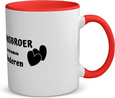 Akyol - bonusbroer van de leukste kinderen koffiemok - theemok - rood - Broer - de leukste broer - verjaardag - cadeautje voor broer - kado - geschenk - 350 ML inhoud