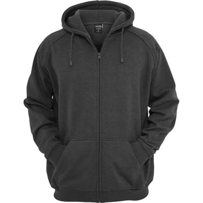 Urban Classics Blank Zip Hoody Heren Vest met capuchon - houtskool - 3XL