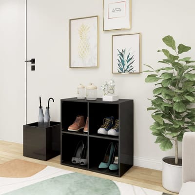 vidaXL - Opbergkast - 105x35,5x70 - cm - bewerkt - hout - hoogglans - grijs