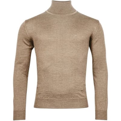 Baileys Trui Rollneck Merino Single Knit Donker Zand / male