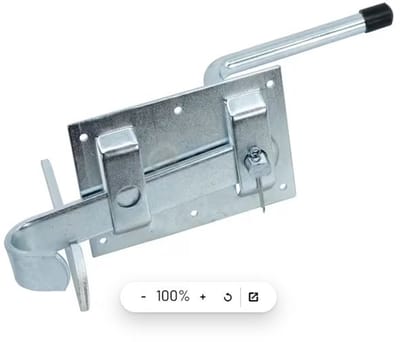 Boerenklinkstel 120mm - 8713776015100 | Totale lengte: 120 mm | Totale breedte / diameter: 85 mm | Lengte handgreep: 25 mm | Vergrendelpen, diameter: 5 mm