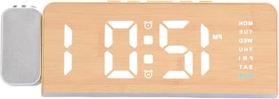 Projectiewekker Digitaal - Wekker met Projectie - Wakker Worden - 180° Draaibare Projector - 23.3 cm - Geel