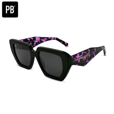 PB Sunglasses - Luca Purple - Zonnebril dames - Gepolariseerd - Oversized - 100% stevig acetaat frame - Paarse dames zonnebril - Panterprint
