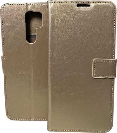 Portemonnee Book Case Hoesje Geschikt voor: Xiaomi Redmi 9 - Goud