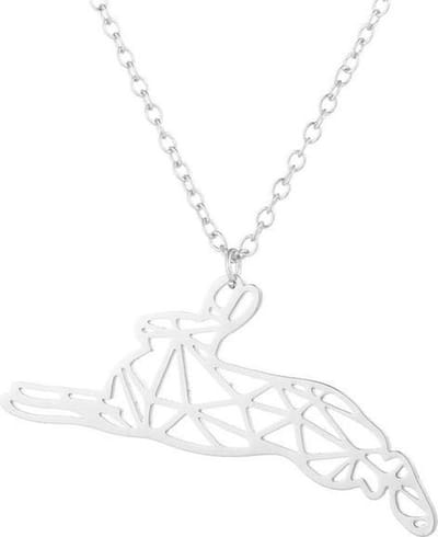 24/7 Jewelry Collection Origami Konijn Ketting - Zilverkleurig