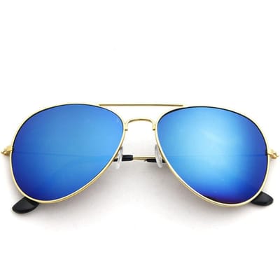 Lunettes de Soleil Aviateur Rétro Vintage Protection Solaire Lunettes de Soleil Protection Solaire Alliage Métal Lunettes Classiques Intemporelles Bleu Argent Miroir Dégradé gray