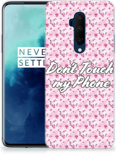 OnePlus 7T Pro Silicone-hoesje Flowers Pink DTMP