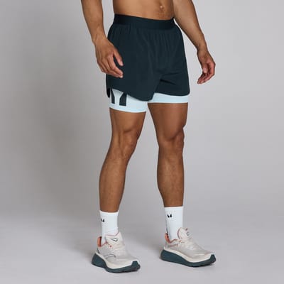 MP Heren Hybrid 5  2-in-1 Short - Faded Blue - XS