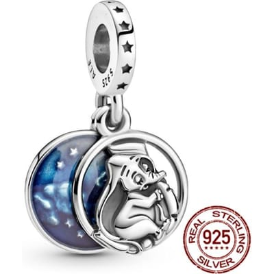 925 Sterling zilveren bedelkralen Kleine schattige olifant Dangle Dog Charms passen op zilveren armband gray