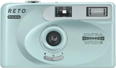 35mm Film Camera - Panorama Camera - Vakantie Fotografie - 22mm Ultra Groothoeklens - 11 cm - Metallic Mint