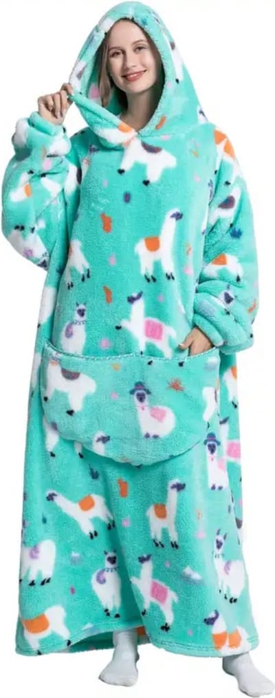 Bovista Hoodie Deken Met Mouwen - Onesie - Fleece Blanket - Dames - Heren - Kinderen - Plaid - Knuffeldeken - Extra Zacht - Alpaca