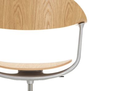 Vitra Mynt bureaudraaistoel - Vitra 95 Aluminium gestrahlt - eiken natuur