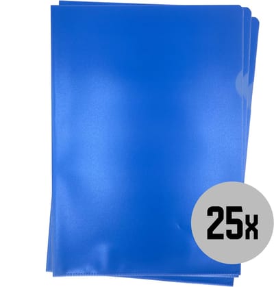 DULA - L-mappen - Insteekmappen - A4 - Blauw - Nerf - 25 stuks - L-Map
