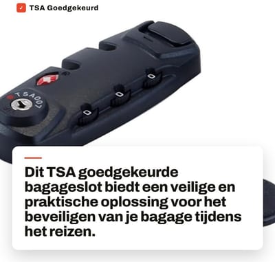 Dailygoods- Bagageslot TSA goedgekeurd - Cijferslot - 3-cijferige combinatie - Lichtgewicht - Praktisch ontwerp - Intelligente beveiliging - Reisslot