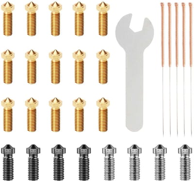 Dailygoody - Volcano-Düsenset - 3D-Druckerdüsen-Reinigingsset - 23 Stuks - Efficiënt - Reinigingstools voor 3D Printers - Geschikt voor Artillery en A...