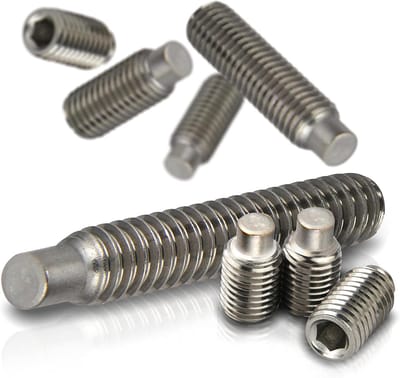 Schroefdraadpennen set - Stelschroeven DIN 915 - Onderdelen bevestigen - Roestvrij staal A2 - M6x8 10 stuks - Zilverkleurig