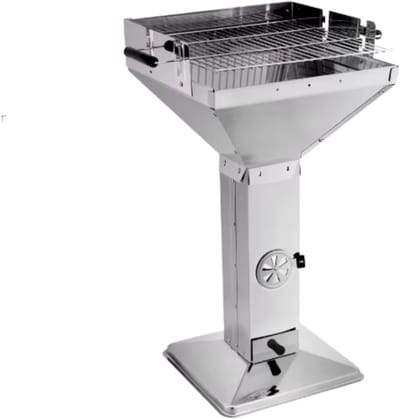 Grill Houtskool BBQ - Voor Tuin, Camping & Outdoor - Draagbare Trechterbarbecue met Plank - Roestvrijstaal - 48x63x90 cm