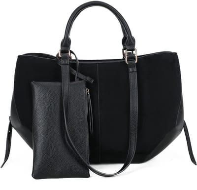 Gallantry® Dames Handtas – Shopper Tas – Schoudertas Dames – Ruime Werk Tas met Rits – Dames Tas met Portemonnee - Zwart