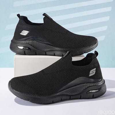 Heren Nieuwe Ademende Schoenen Outdoor anti-slip Mesh schoen Casual comfortabele Sneakers Veelzijdig licht Herenschoenen Zapatos Homme 46 black