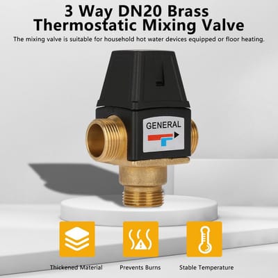 Thermostatische Mengkraan DN20 voor Vloerverwarming en Zonneboiler - Watermengventiel met Frostbeveiliging