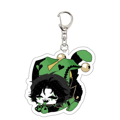 Le Cirque des Monstres Jeu Otome Porte-clés Acrylique 5.5cm Pierrot Arlequin Impression HD Recto Verso Objet de Collection Décoration de Bureau Cadeau pour Fan 6 cm green