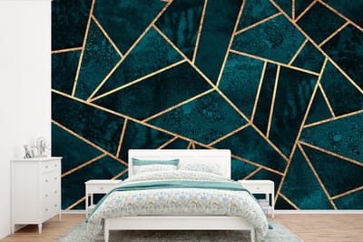 Behang - Fotobehang Stenen - Goud - Luxe - Patronen - Abstract - Breedte 525 cm x hoogte 350 cm