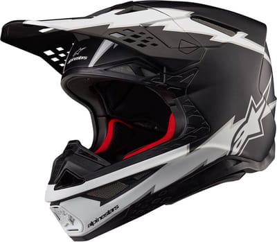 Alpinestars Supertech S-M10 Ampress Helm Ece 22.06 Zwart Wit Mat - Helm