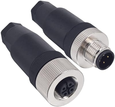 Luchtvaart Connectoren - Industriële Koppeling - Signalen Verbinding - Waterdicht IP67 - 12 mm - Zwart