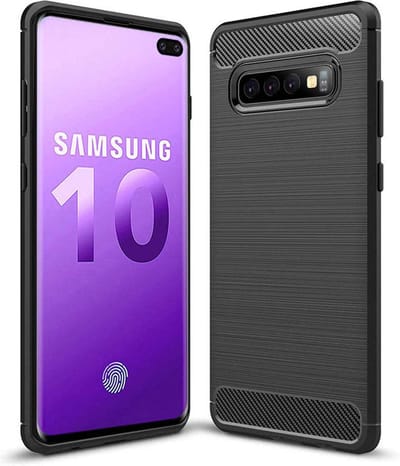 Brushed Backcover hoesje geschikt voor Samsung Galaxy S10 Plus - Zwart