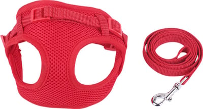 Nobleza Borsttuig met hondenriem - Maat S - Hondentuig - Instaptuig hond - Hondenharnas - - Rood