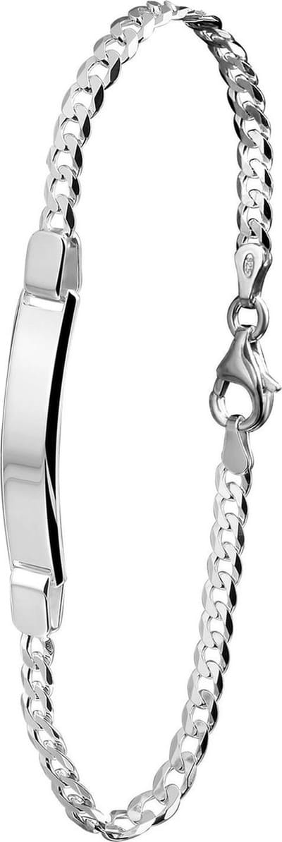 Lucardi Dames Plaatarmband - Echt Zilver - Armband - Cadeau - 19 cm - Zilverkleurig