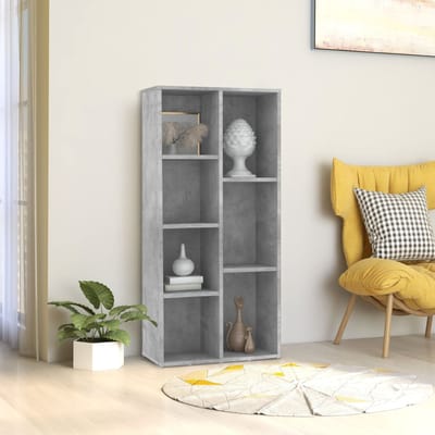 vidaXL - Boekenkast - 50x25x106 - cm - bewerkt - hout - betongrijs