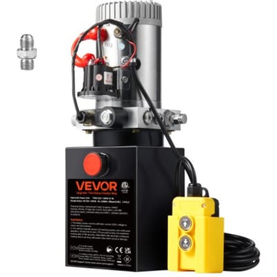 VEVOR Hydraulische pomp Hydraulisch aggregaat 12 V Hydraulisch aggregaat 1600 W, enkelwerkende hydraulische pomp Hydraulisch aggregaat, 2 gal tank Handpomp Hydraulisch aggregaat, voor liften, heftrucks etc.