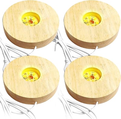 Rechthoekige houten sokkels voor lampjes, USB-ledverlichting, instelbare standaard, 3 kleuren, perfect voor kristallen ballen en glasdecoratie