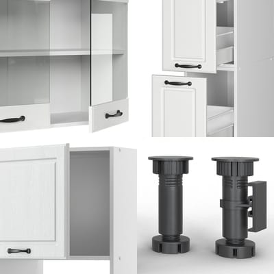 Vicco R-Line Keukenblok – 350 cm met hoge kast, zonder werkblad Wit landhuis/wit
