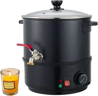 Wax Smelter - Smeltkroes - Kaarsen Maken - Digitale Temperatuurregeling - 10 Liter - Zilver