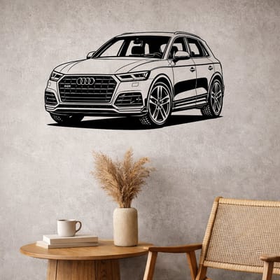 BR2Laser Audi SQ5 – Wanddecoratie – Lasergesneden Hout – Autokunst – 35 cm Breed