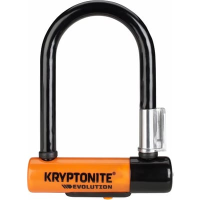 Kryptonite Evolution Mini-5 Beugelslot – ART-2 Slot – Stalen Beugelslot Elektrische Fiets – 14x18 cm – Zwart/Oranje