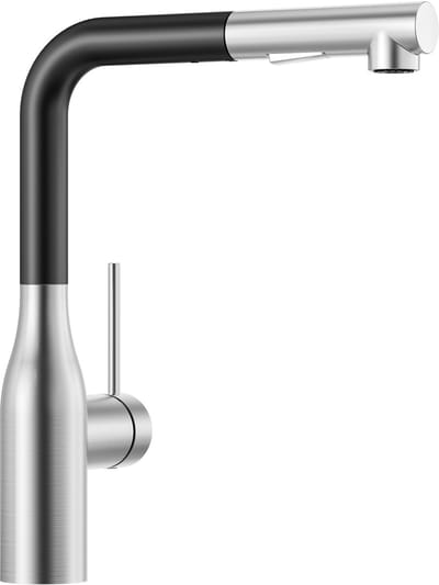 CECIPA Max Keukenkraan met Uittrekbare Uitloop - Handdouche met Slang - Uittrekbaar - 360° draaibare Mengkraan - 2 Standen - Zwart+Zilver