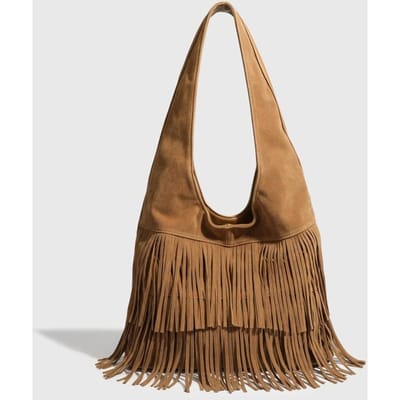 Dames Tas Mode Persoonlijkheid Kwastje Tas Grote Capaciteit Retro Schoudertas Dames Eenvoudige Okseltas bruin
